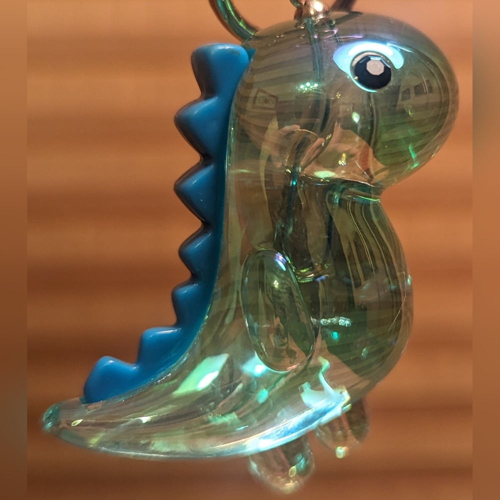 Blue Translucent Acrylic Dinosaur Purse Charm/Keychain